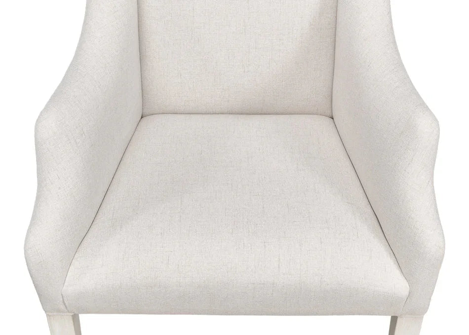 Captains Cortina White Fabric Chair - LOOMLAN - Sarreid - Club Chairs