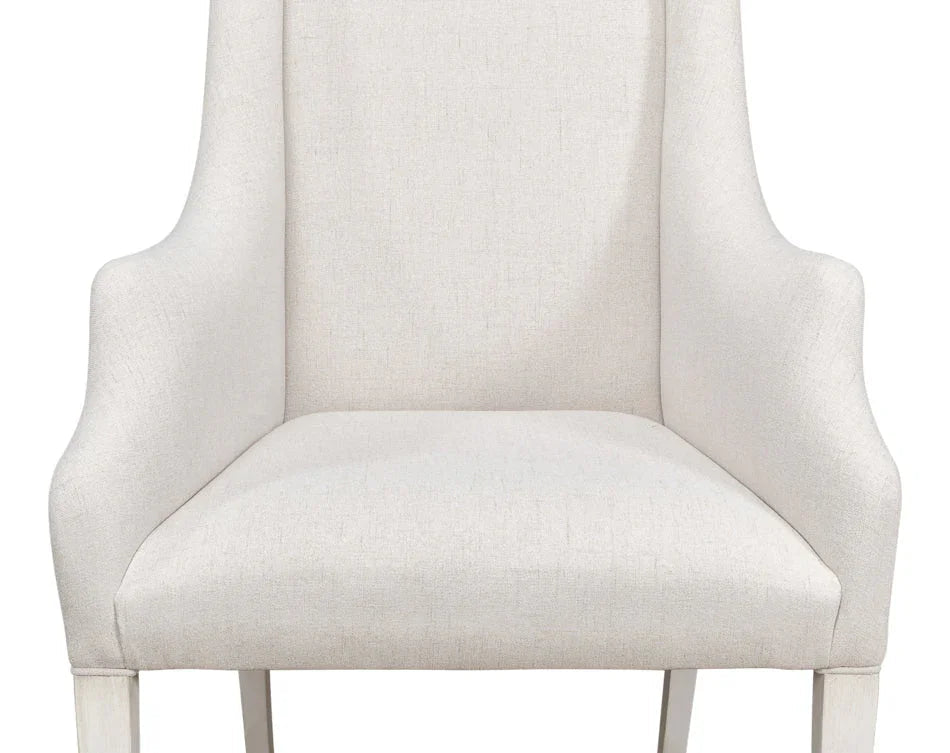 Captains Cortina White Fabric Chair - LOOMLAN - Sarreid - Club Chairs