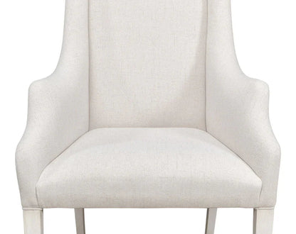 Captains Cortina White Fabric Chair - LOOMLAN - Sarreid - Club Chairs
