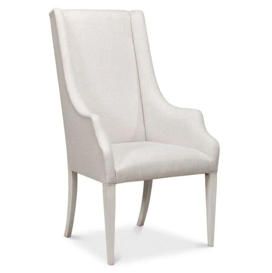 Captains Cortina White Fabric Chair - LOOMLAN - Sarreid - Club Chairs