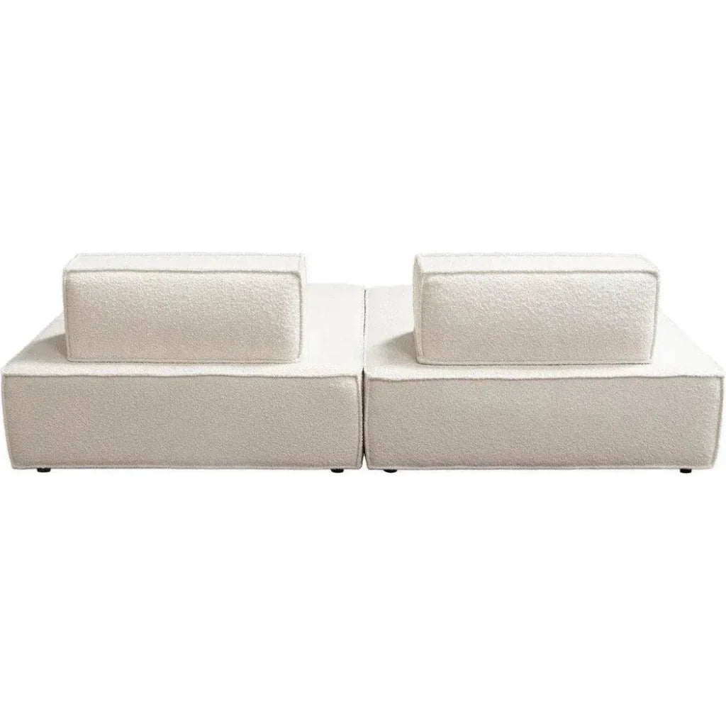Cara 2-Piece Square Modular Lounger Boucle-Modular Sofas-Diamond Sofa-LOOMLAN