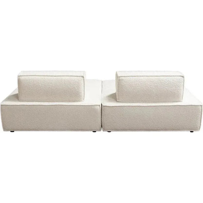 Cara 2-Piece Square Modular Lounger Boucle-Modular Sofas-Diamond Sofa-LOOMLAN