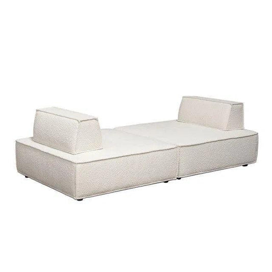 Cara 2-Piece Square Modular Lounger Boucle-Modular Sofas-Diamond Sofa-LOOMLAN