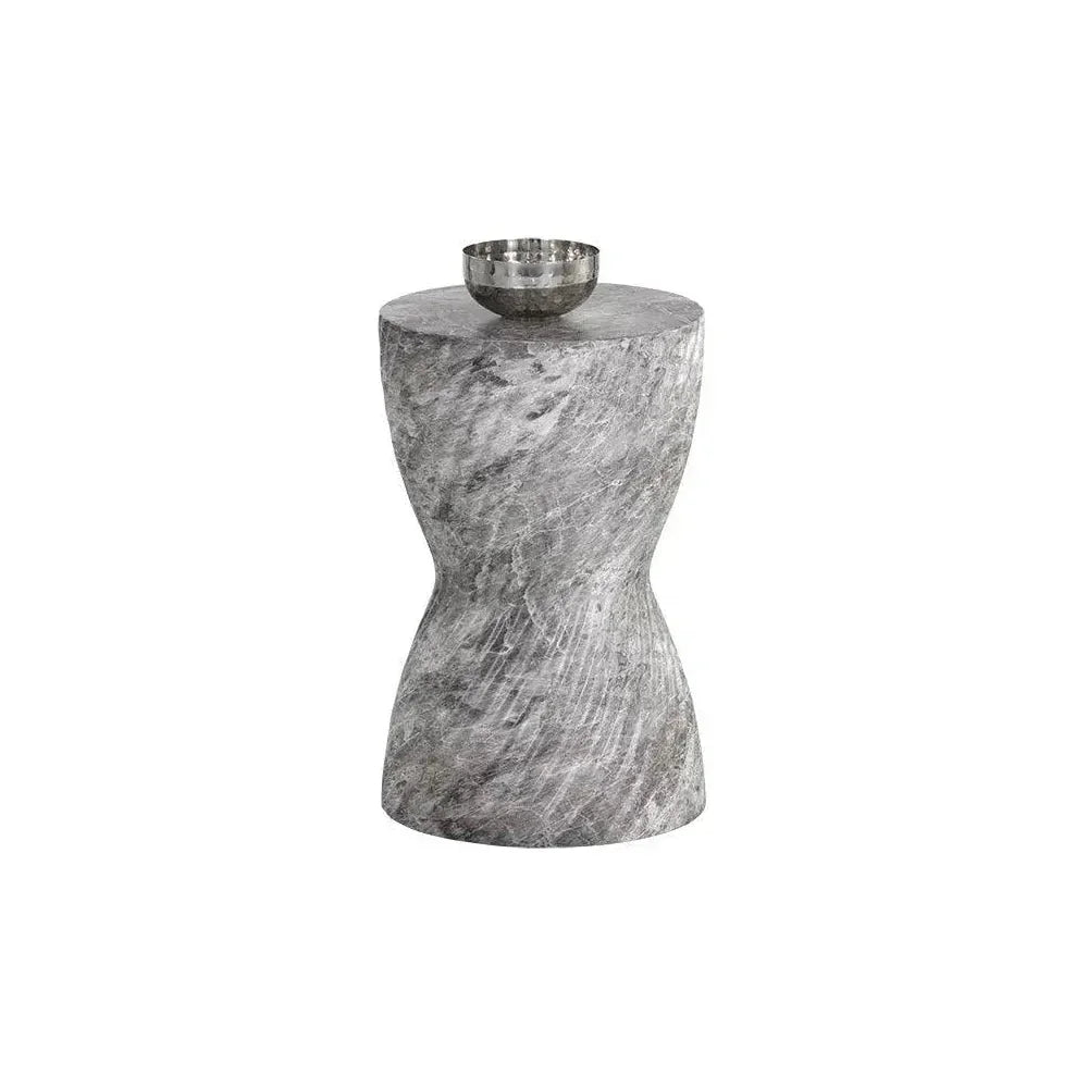 Cara Concrete Outdoor Round End Table - LOOMLAN - SUNPAN - Outdoor Side Tables