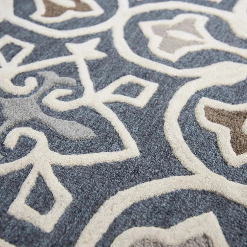 Cara Medallion Gray Large Area Rugs For Living Room - LOOMLAN - LOOMLAN - Area Rugs