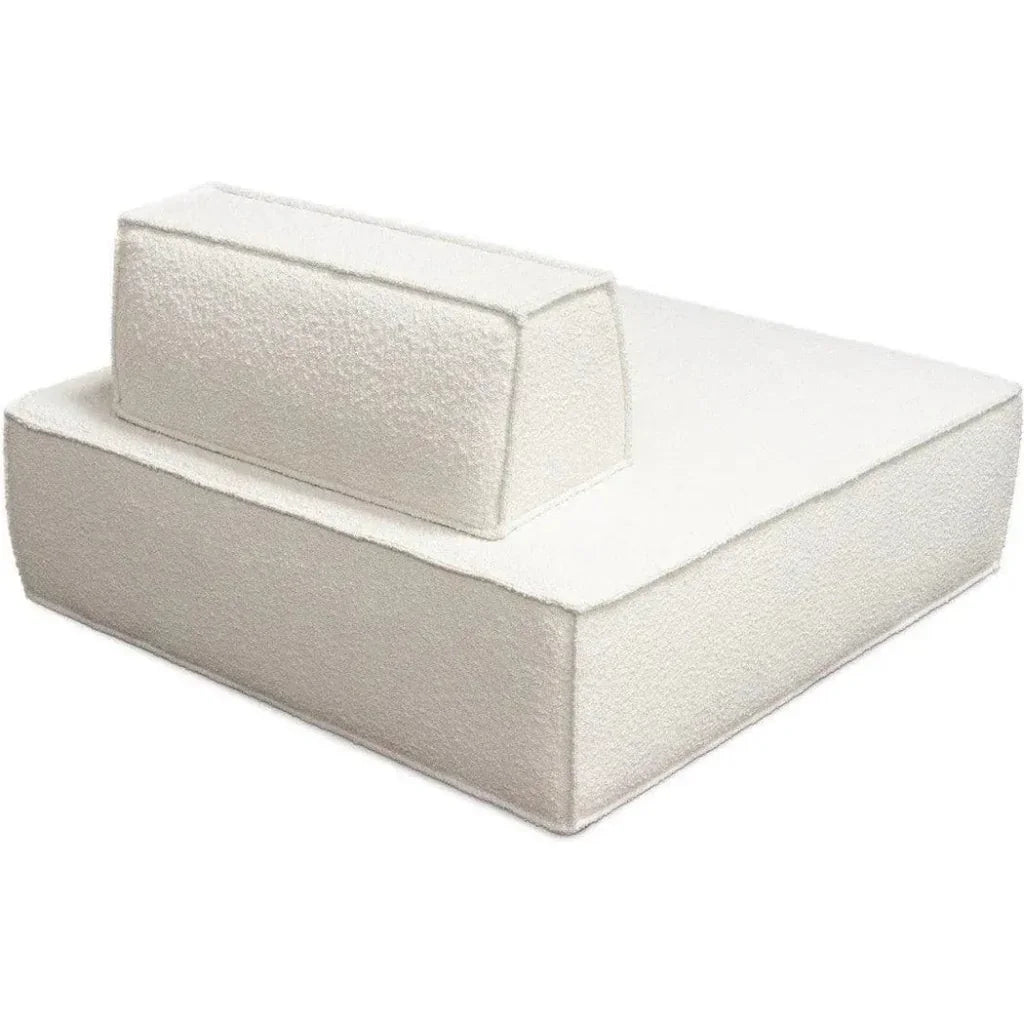 Cara Square Modular Lounger in Boucle Fabric-Modular Components-Diamond Sofa-LOOMLAN