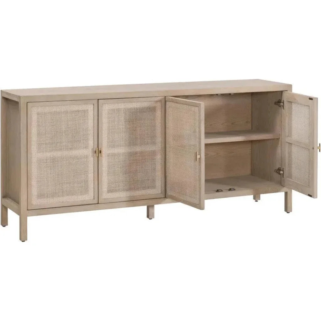 Carina Cane & Reclaimed Wood Media Sideboard - LOOMLAN - Essentials For Living - Sideboards