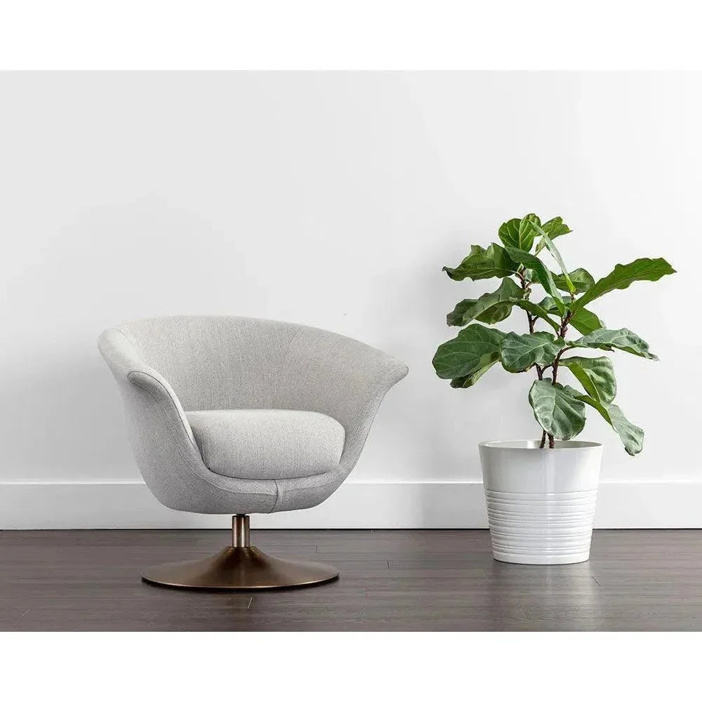 Carine Fabric Swivel Lounge Chair-Lounge Chairs-SUNPAN-LOOMLAN