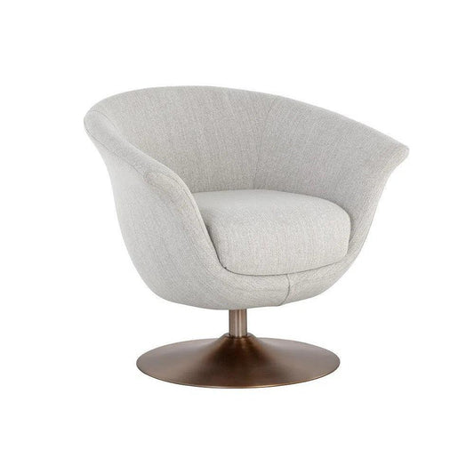 Carine Fabric Swivel Lounge Chair-Lounge Chairs-SUNPAN-Mina Taupe-LOOMLAN