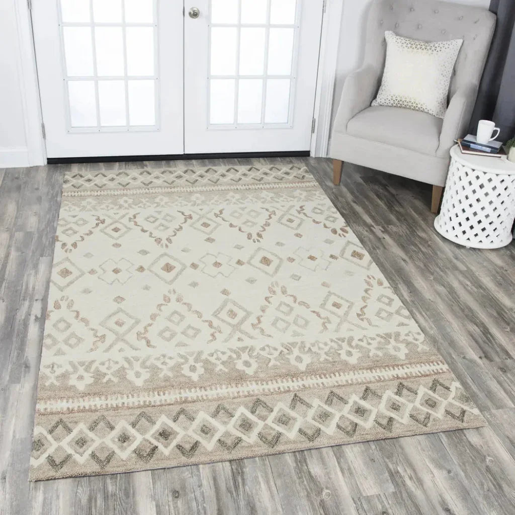 Carl Tribal Motif Natural Large Area Rugs - LOOMLAN - LOOMLAN - Area Rugs