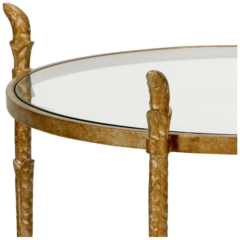 Carley Clear Glass Top Round Side Table - LOOMLAN - Wildwood - Side Tables