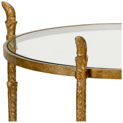 Carley Clear Glass Top Round Side Table - LOOMLAN - Wildwood - Side Tables