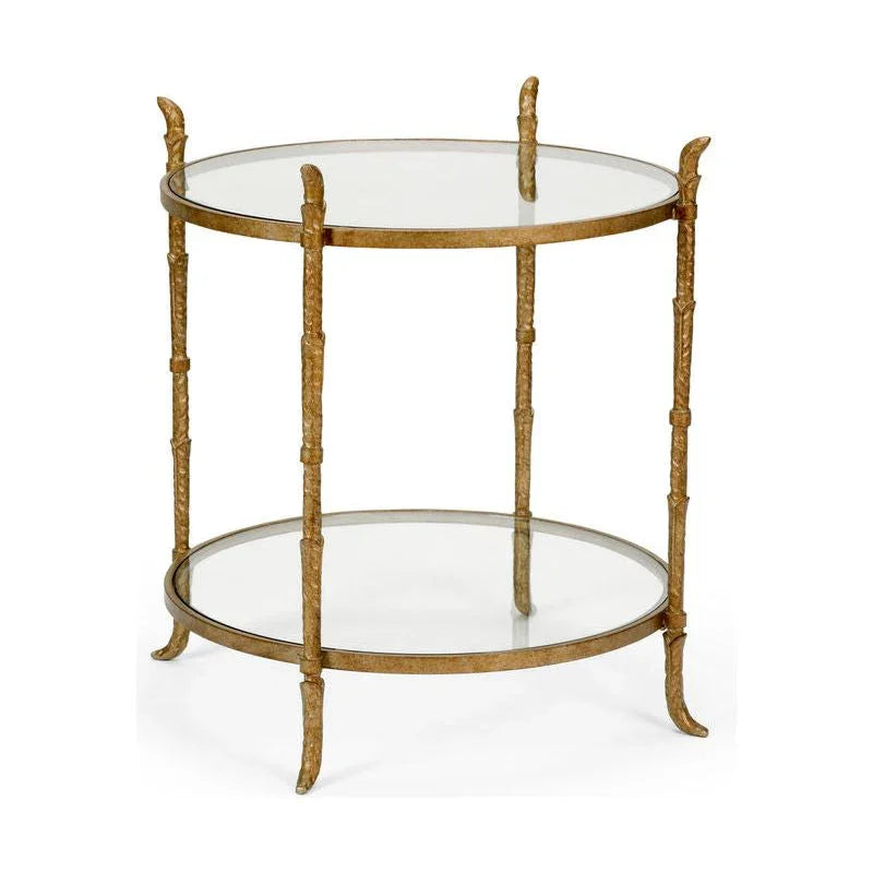 Carley Clear Glass Top Round Side Table - LOOMLAN - Wildwood - Side Tables