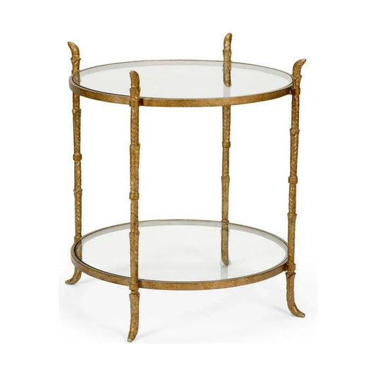 Carley Clear Glass Top Round Side Table - LOOMLAN - Wildwood - Side Tables