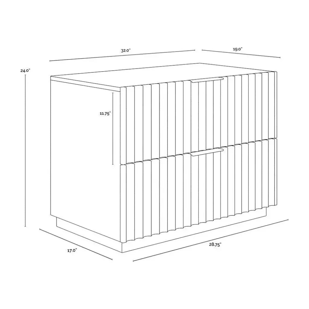 Carlin Wooden Bold Nightstand - LOOMLAN - SUNPAN - Nightstands