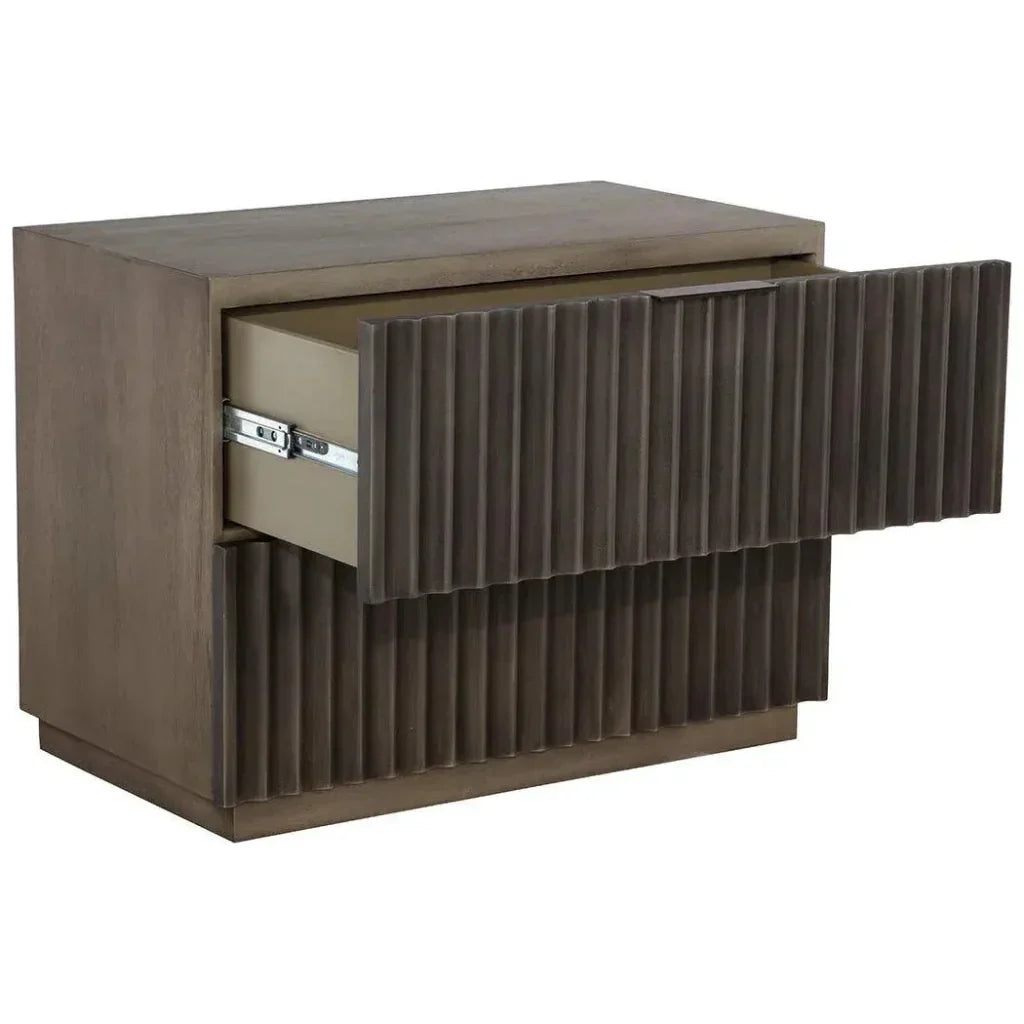 Carlin Wooden Bold Nightstand - LOOMLAN - SUNPAN - Nightstands