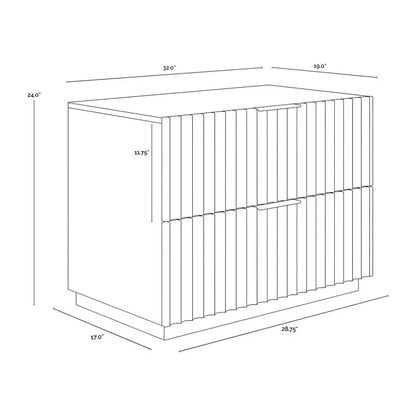 Carlin Wooden Bold Nightstand - LOOMLAN - SUNPAN - Nightstands