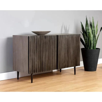 Carlin Wooden Iron Taupe Sideboard - LOOMLAN - SUNPAN - Sideboards
