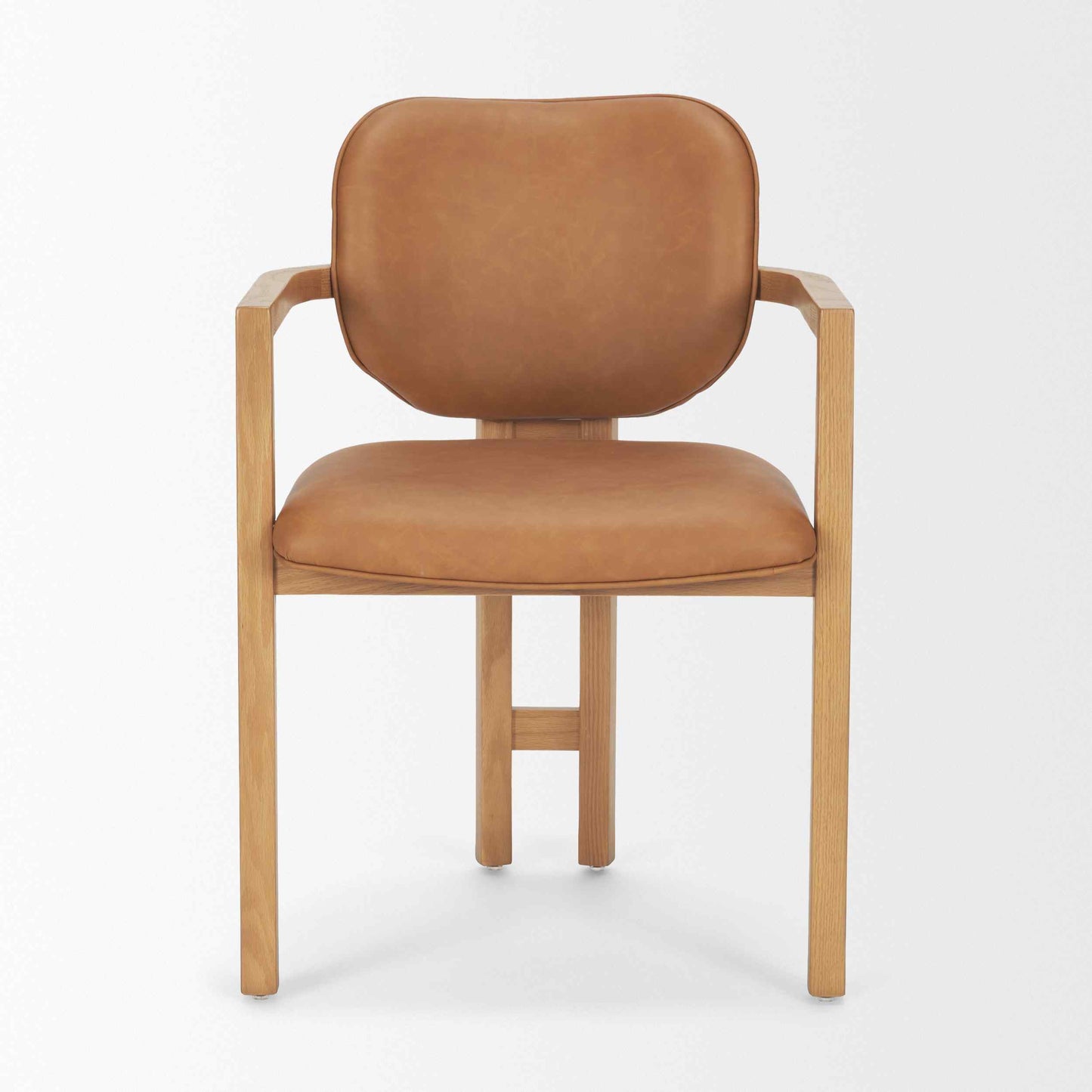 Carlisle Curved Back Leather Dining Armchair 2PC