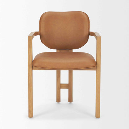 Carlisle Curved Back Leather Dining Armchair 2PC