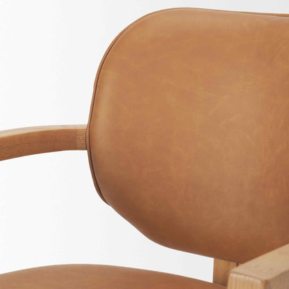 Carlisle Curved Back Leather Dining Armchair 2PC