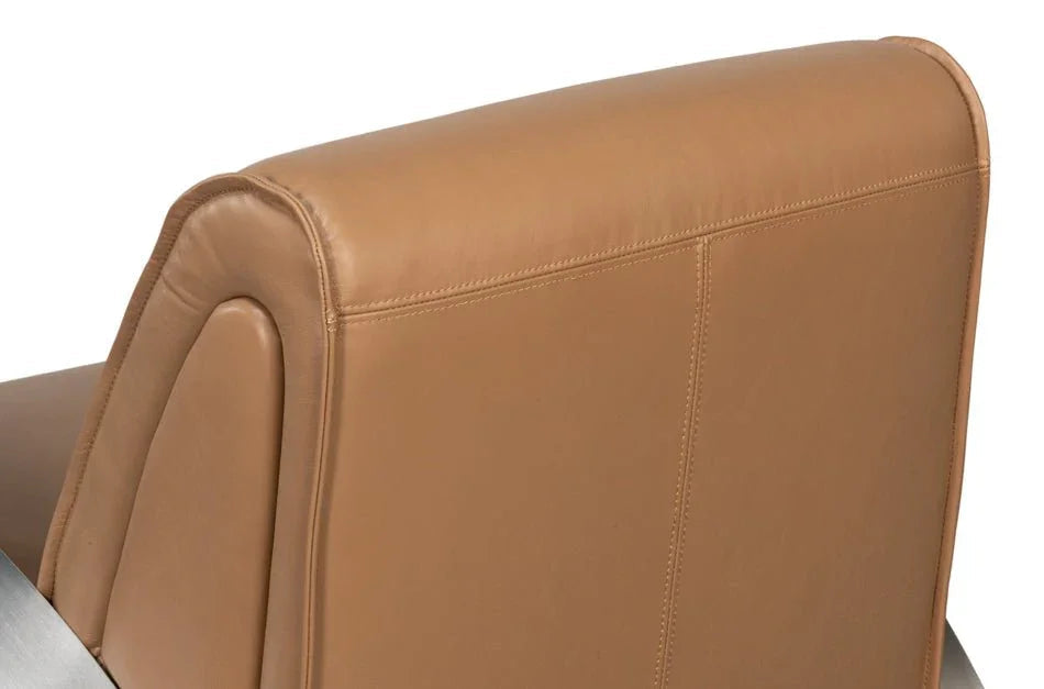 Carlisle Top Grain Leather Armchair - LOOMLAN - Sarreid - Club Chairs