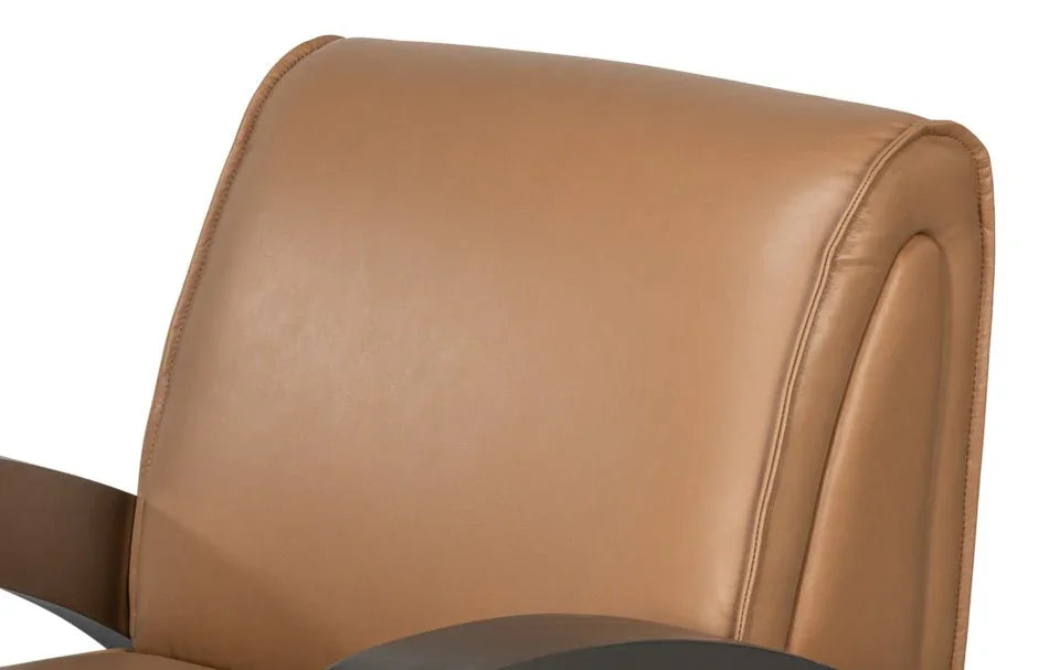 Carlisle Top Grain Leather Armchair - LOOMLAN - Sarreid - Club Chairs