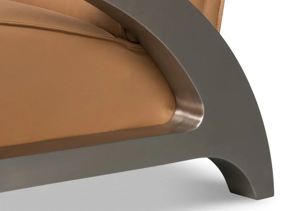 Carlisle Top Grain Leather Armchair - LOOMLAN - Sarreid - Club Chairs