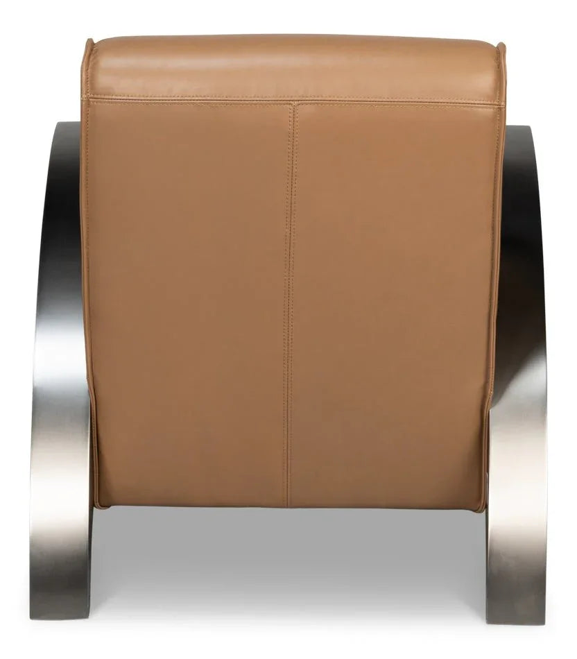 Carlisle Top Grain Leather Armchair - LOOMLAN - Sarreid - Club Chairs