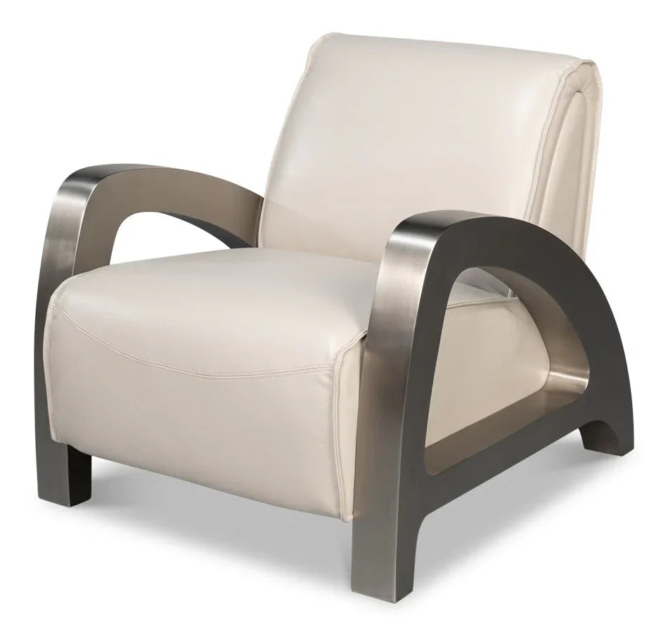 Carlisle Top Grain Leather Armchair - LOOMLAN - Sarreid - Club Chairs