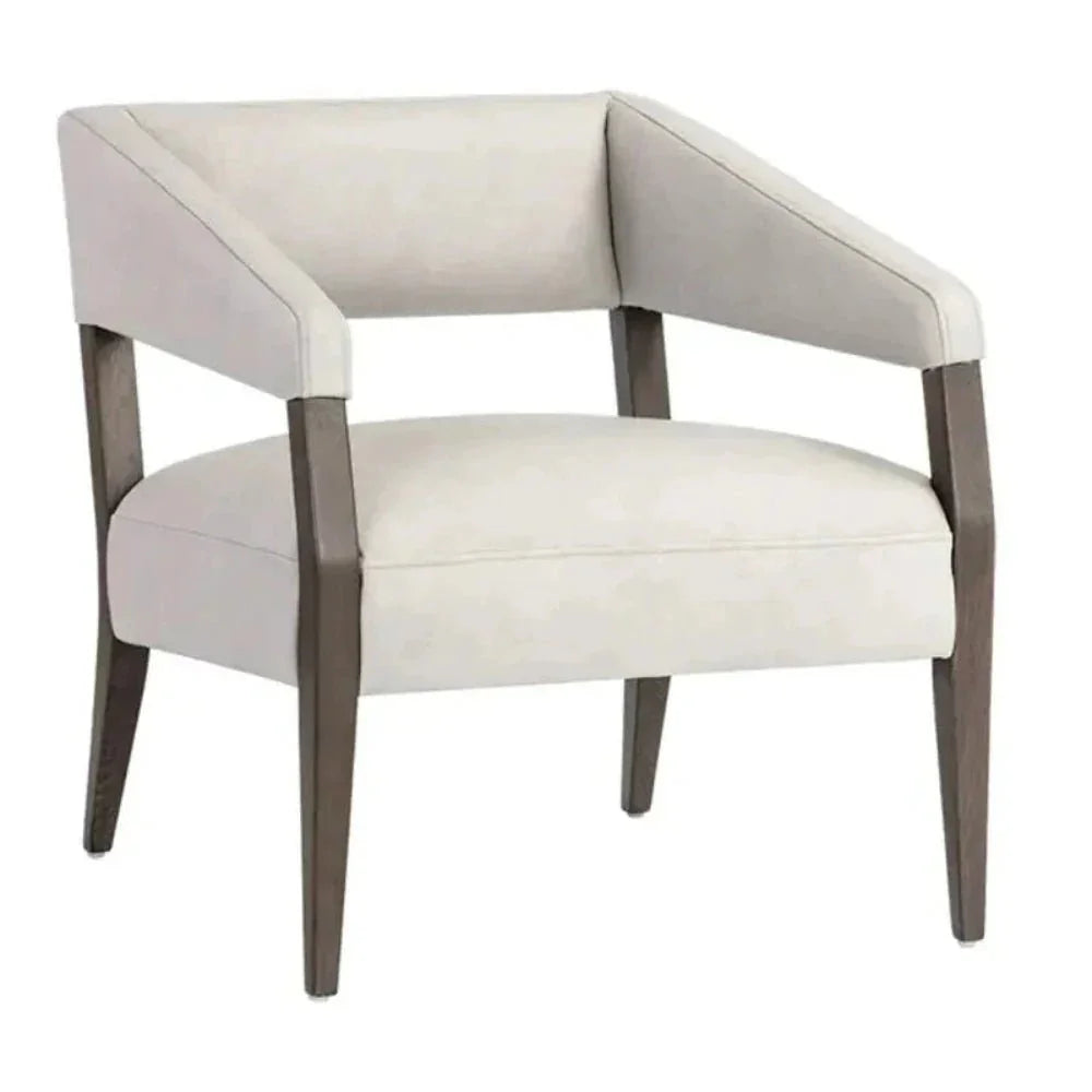 Carlyle Leather Lounge Chair-Lounge Chairs-SUNPAN-Saloon Light Grey-LOOMLAN