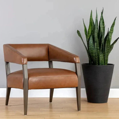 Carlyle Leather Lounge Chair-Lounge Chairs-SUNPAN-LOOMLAN