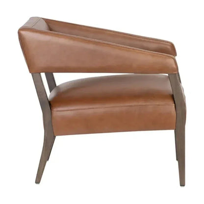 Carlyle Leather Lounge Chair-Lounge Chairs-SUNPAN-LOOMLAN