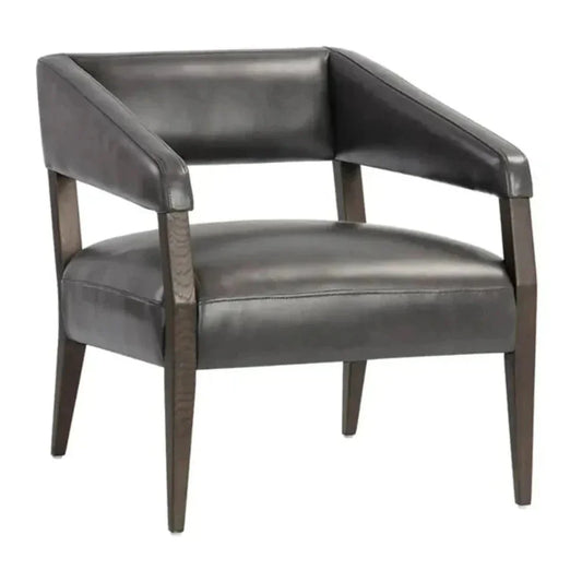Carlyle Leather Lounge Chair-Lounge Chairs-SUNPAN-Brentwood Charcoal-LOOMLAN