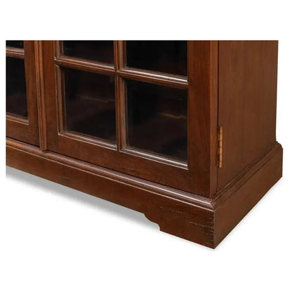 Carmel - By - The - Sea Walnut Bookcase Glass Doors - LOOMLAN - Sarreid - Sideboards