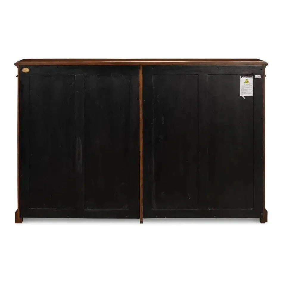 Carmel - By - The - Sea Walnut Bookcase Glass Doors - LOOMLAN - Sarreid - Sideboards