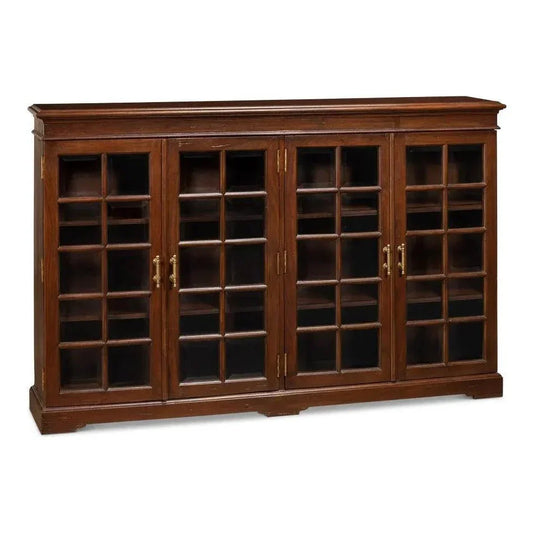 Carmel - By - The - Sea Walnut Bookcase Glass Doors - LOOMLAN - Sarreid - Sideboards
