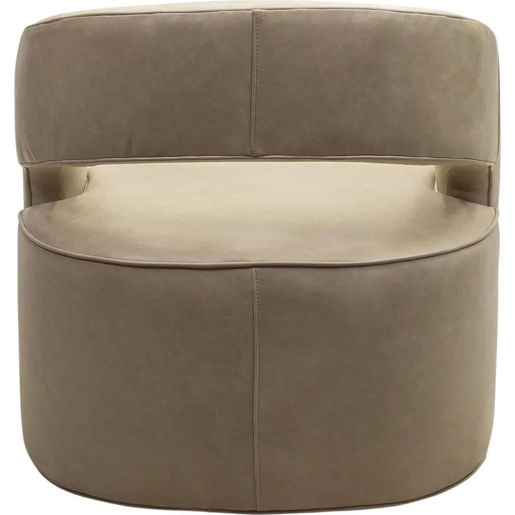 Carmel Leather Modern Elegance Swivel Chair - LOOMLAN - Olivia + Quinn - Club Chairs