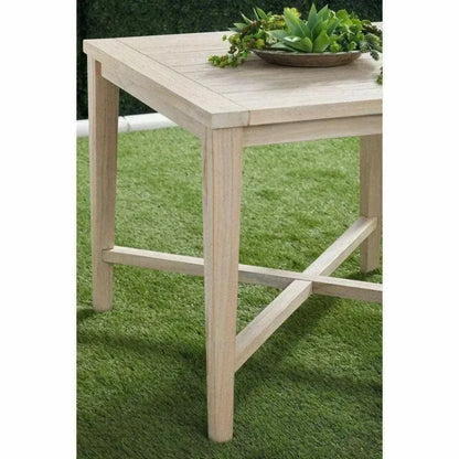 Carmel Outdoor Square Counter Table Gray Teak-Outdoor Counter Tables-Essentials For Living-LOOMLAN