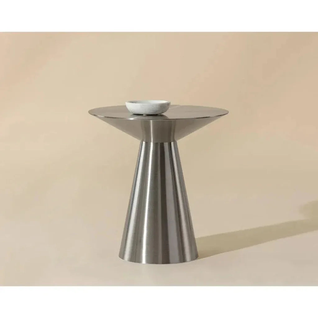 Carmel Stainless Steel Round End Table - LOOMLAN - SUNPAN - Side Tables