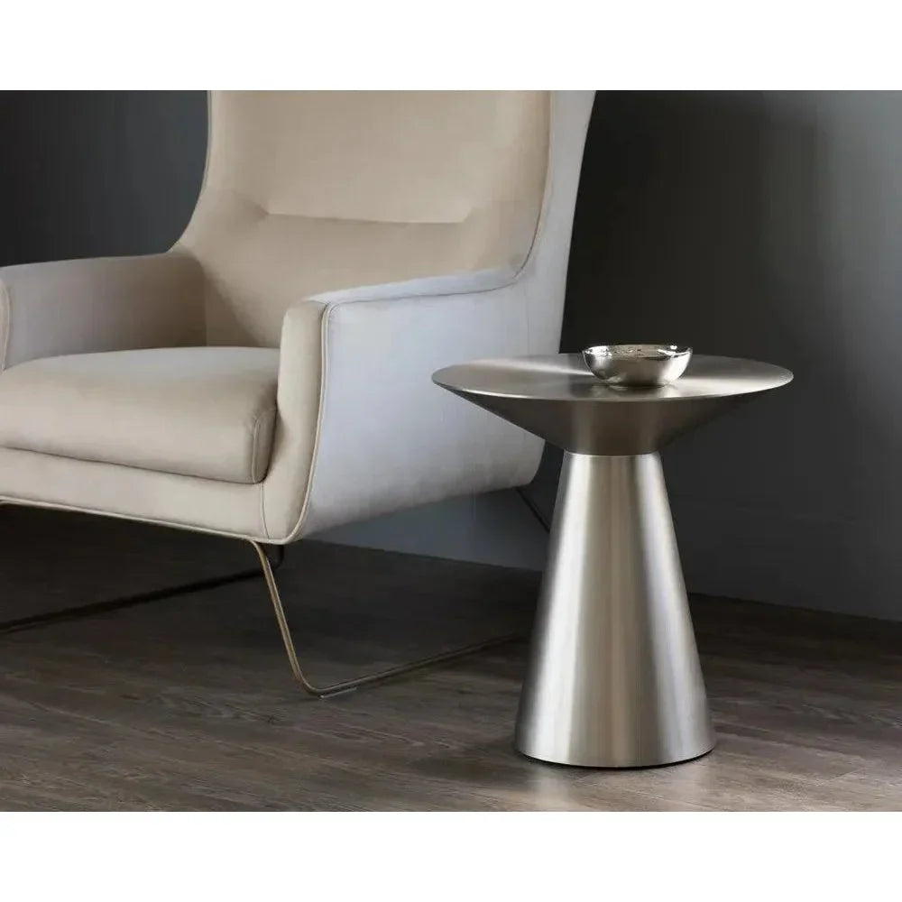 Carmel Stainless Steel Round End Table - LOOMLAN - SUNPAN - Side Tables