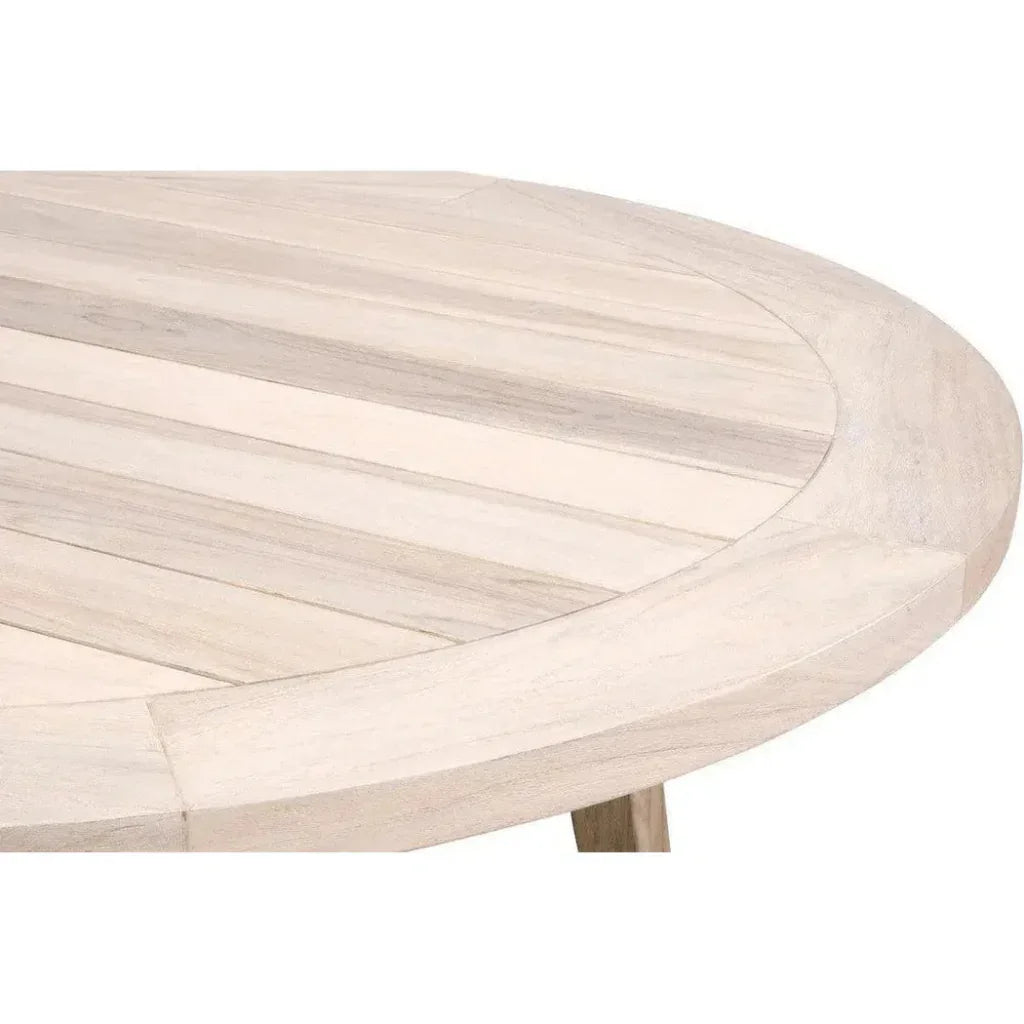Carmel Teak Round Dining Table Outdoor-Outdoor Dining Tables-Essentials For Living-LOOMLAN
