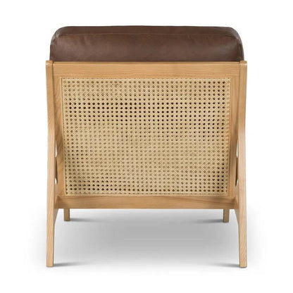 Carmelo Genuine Leather Accent Arm Chair - LOOMLAN - Urbia - Accent Chairs