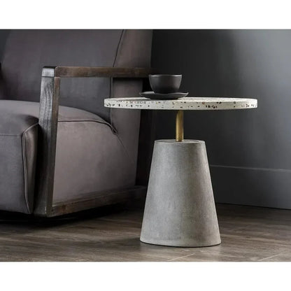 Carment Side Table Concrete Terrazzo Top Rod - LOOMLAN - SUNPAN - Side Tables