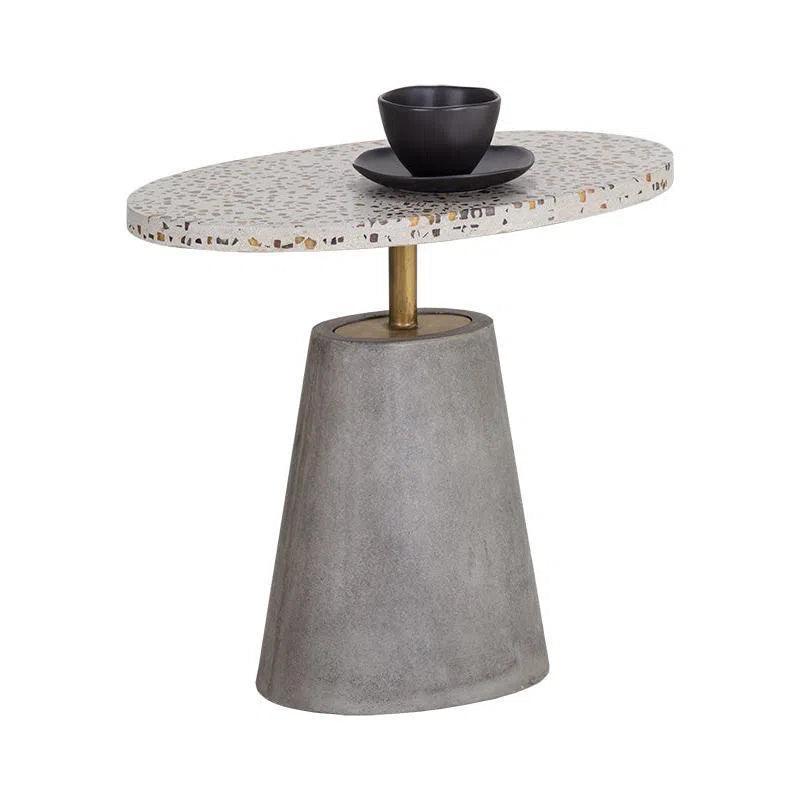 Carment Side Table Concrete Terrazzo Top Rod - LOOMLAN - SUNPAN - Side Tables