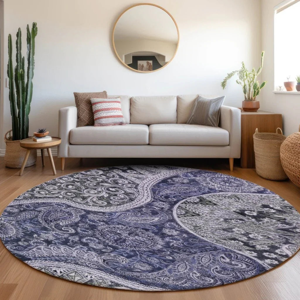 Carmina Blue Washable Indoor-Outdoor Rug-Outdoor Rugs-LOOMLAN Rugs-LOOMLAN