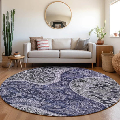 Carmina Blue Washable Indoor-Outdoor Rug-Outdoor Rugs-LOOMLAN Rugs-LOOMLAN
