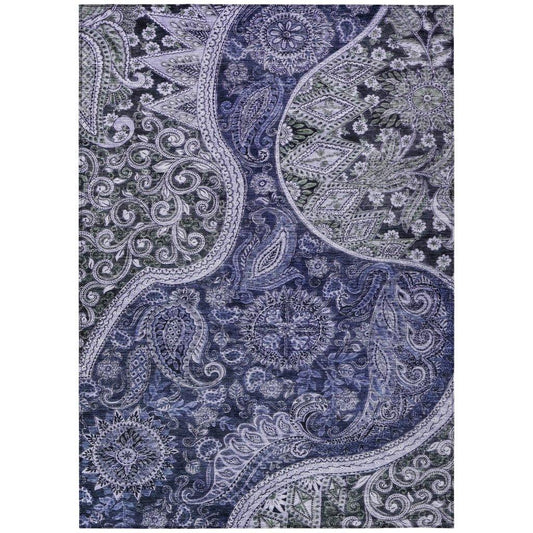 Carmina Blue Washable Indoor-Outdoor Rug-Outdoor Rugs-LOOMLAN Rugs-2'6" x 3'10"-LOOMLAN