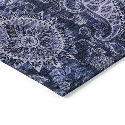 Carmina Blue Washable Indoor-Outdoor Rug-Outdoor Rugs-LOOMLAN Rugs-LOOMLAN