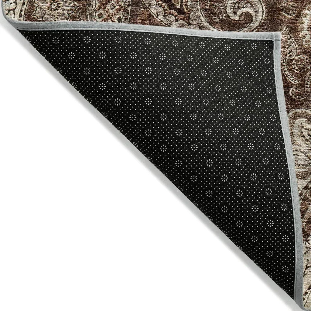 Carmina Brown Washable Indoor-Outdoor Rug-Outdoor Rugs-LOOMLAN Rugs-LOOMLAN